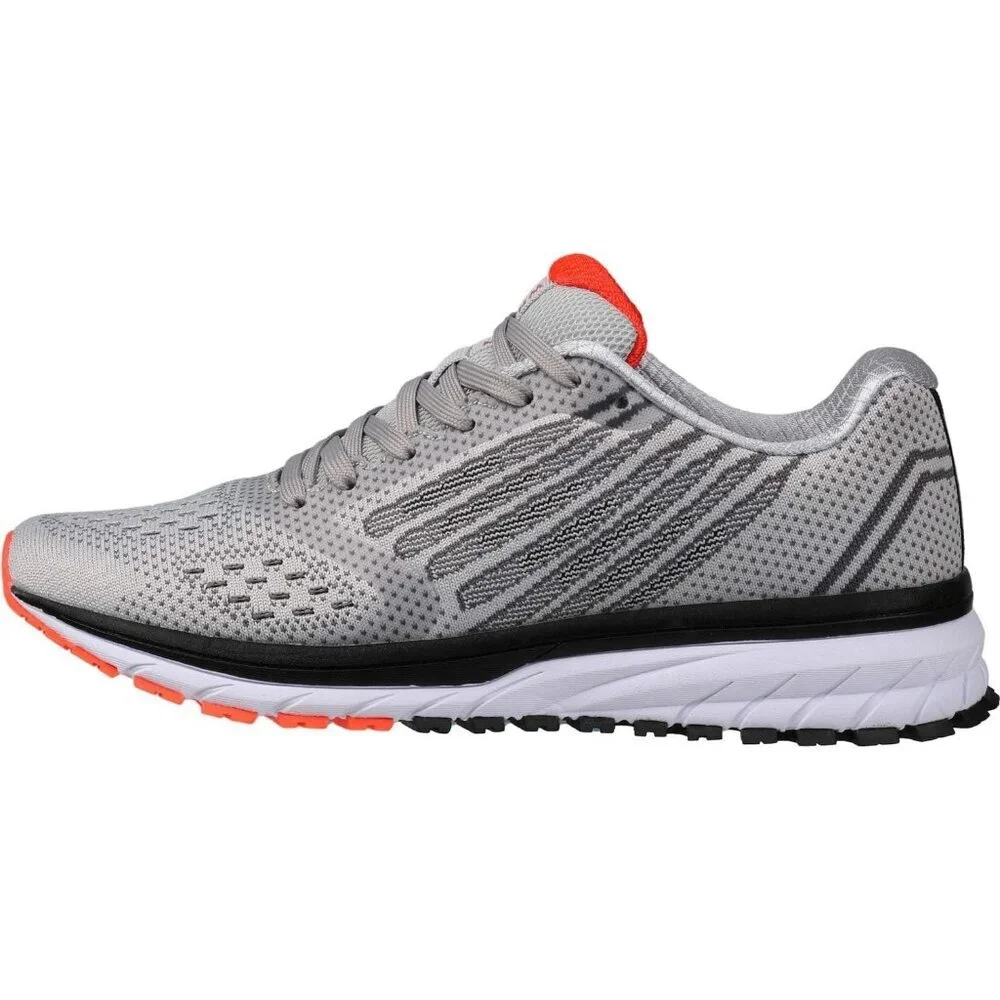 Men's Light Grey Supportive Running Shoes Cushioned Athletic Lace Up Sneakers